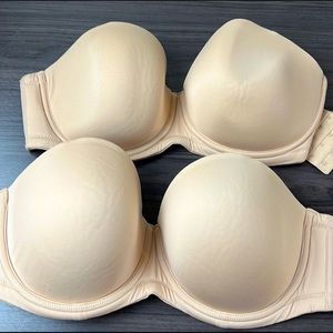 Wacoal - set of 2 tan/nude strapless bras in 34G (4D)